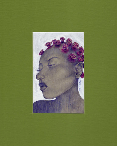 Bantu Roses Mini-Mini Print w/ Gold Mat