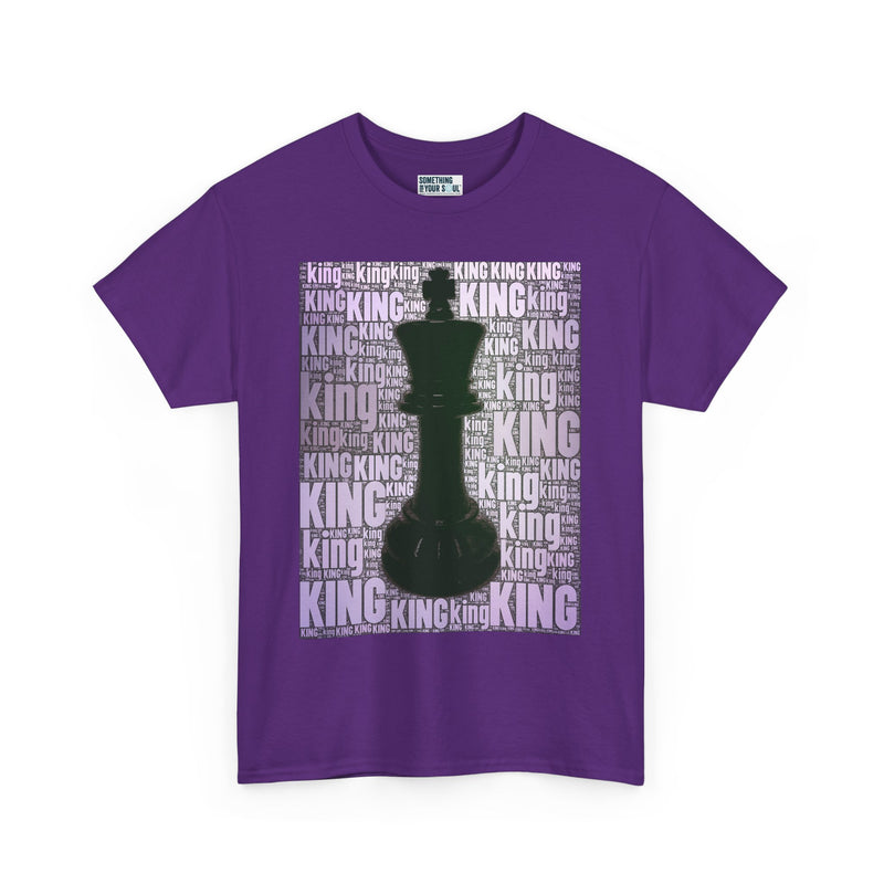 KING- Chess Piece- Purple Unisex Heavy Cotton Tee