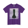 Queen- Chess Piece- Purple Unisex Heavy Cotton Tee