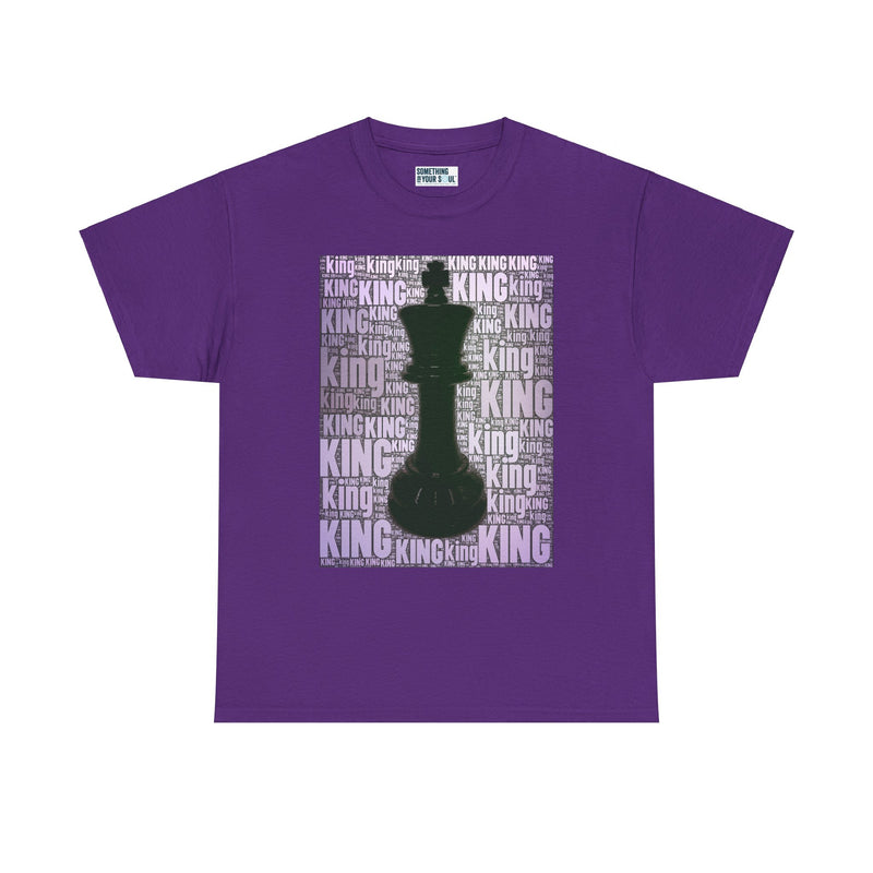 KING- Chess Piece- Purple Unisex Heavy Cotton Tee