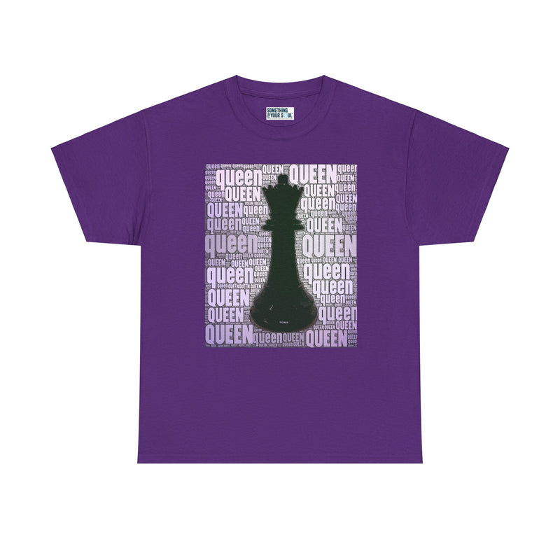 Queen- Chess Piece- Purple Unisex Heavy Cotton Tee