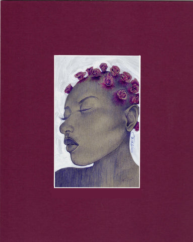 Bantu Roses Mini-Mini Print w/ Black Mat