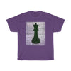 Queen- Chess Piece- Purple Unisex Heavy Cotton Tee